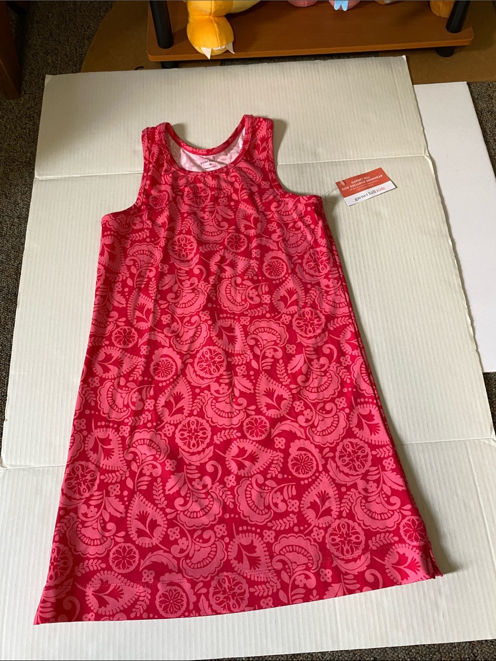 NWT Garnet Hill Kids Pink Swimsuit Cover Up Dress XL